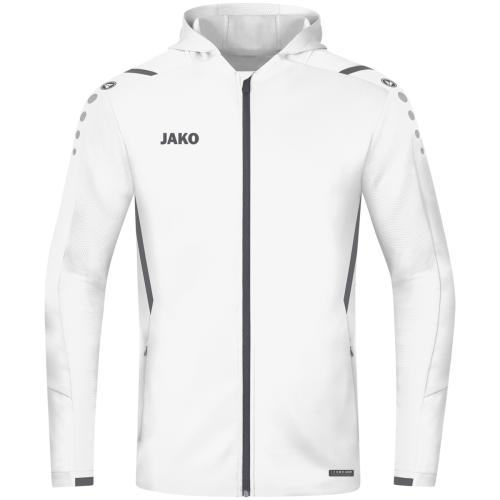 Jako Trainingsjacke Challenge mit Kapuze - weiß/anthra light (Grösse: 42) von Jako