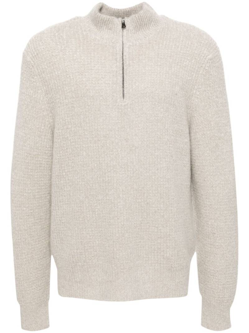 James Perse lightweight textured cashmere waffle half zip - Grey von James Perse