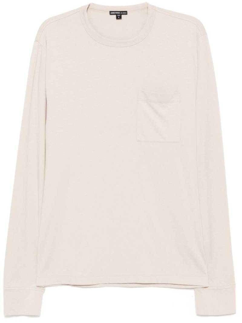 James Perse long sleeve pocket T-shirt - Neutrals von James Perse