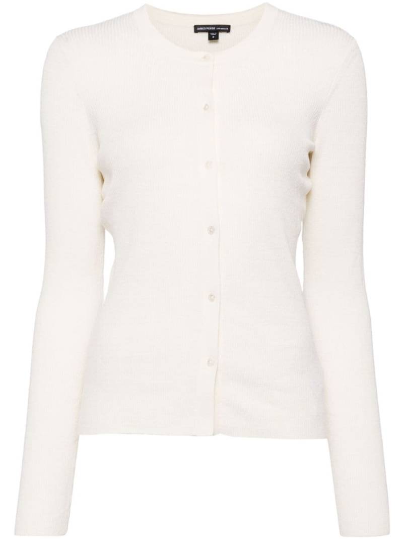 James Perse long-sleeve ribbed-knit cardigan - Neutrals von James Perse