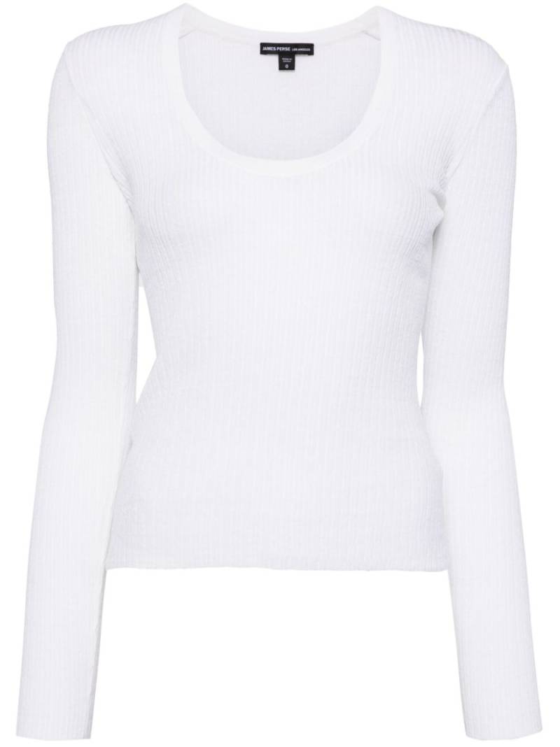 James Perse long-sleeve ribbed-knit top - Neutrals von James Perse