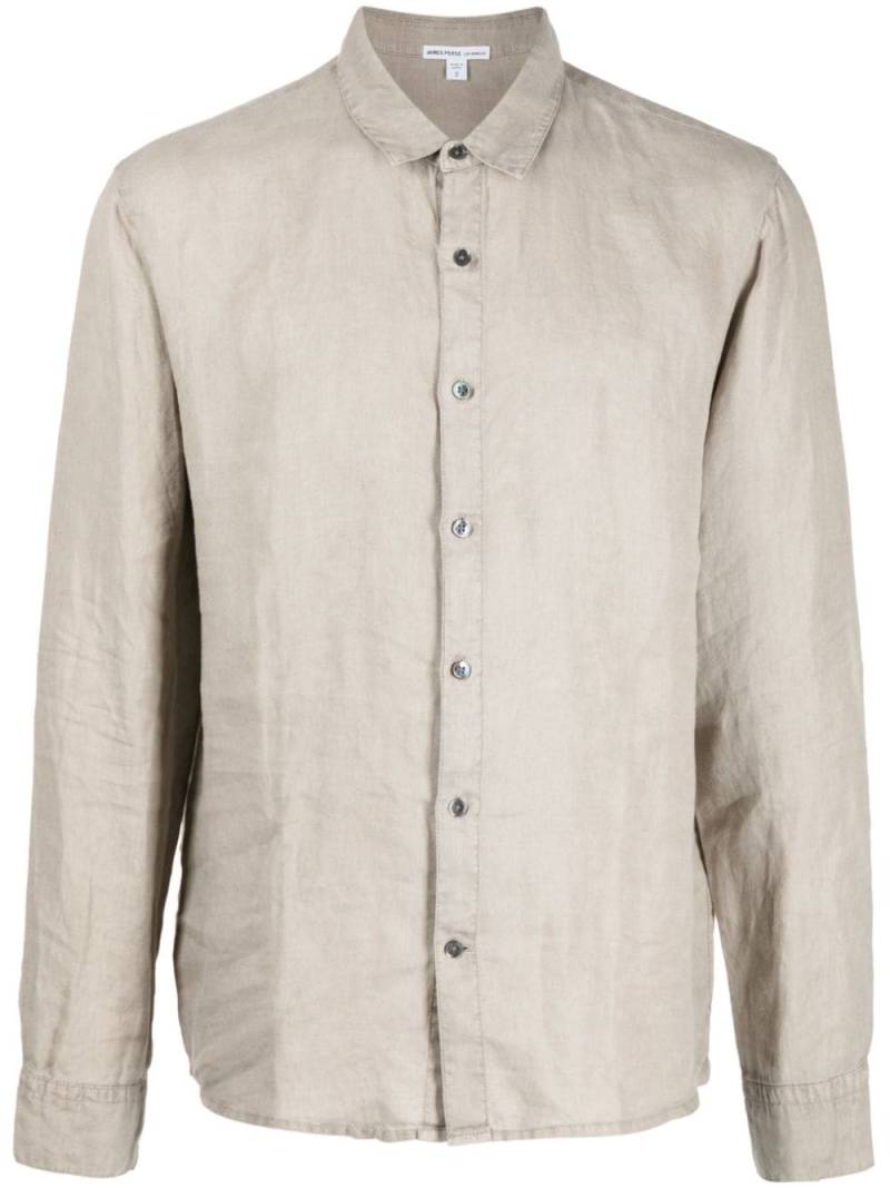 James Perse long-sleeved linen shirt - Neutrals von James Perse