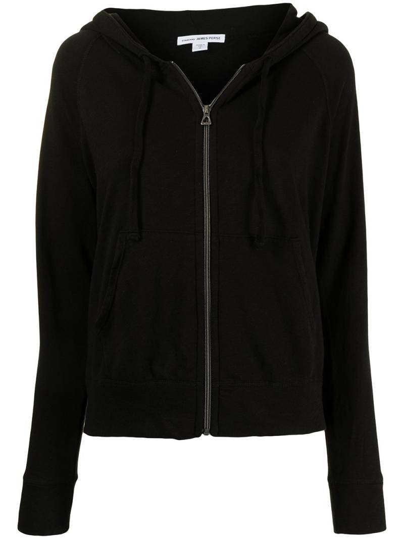 James Perse zipped drawstring hoodie - Black von James Perse