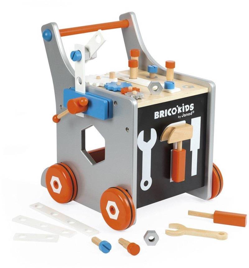 J06478 „brico'kids“ Holz-werkbankwagen Für Kinder, Magnetisch, Fantasiespielzeug, Mit 25 Werkzeugen Und Zubehör, Für Kinder Ab 18 Monaten, Mehrfarbig Unisex  ONE SIZE von Janod