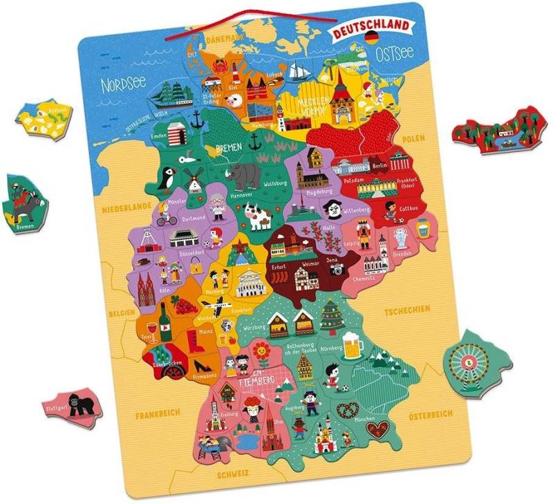 Janod Konturenpuzzle »Magnetische Landkarte Deutschland« von Janod