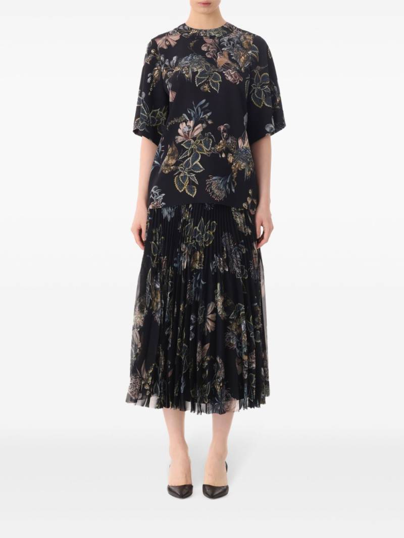 Jason Wu Collection forest floral pleated skirt - Black von Jason Wu Collection