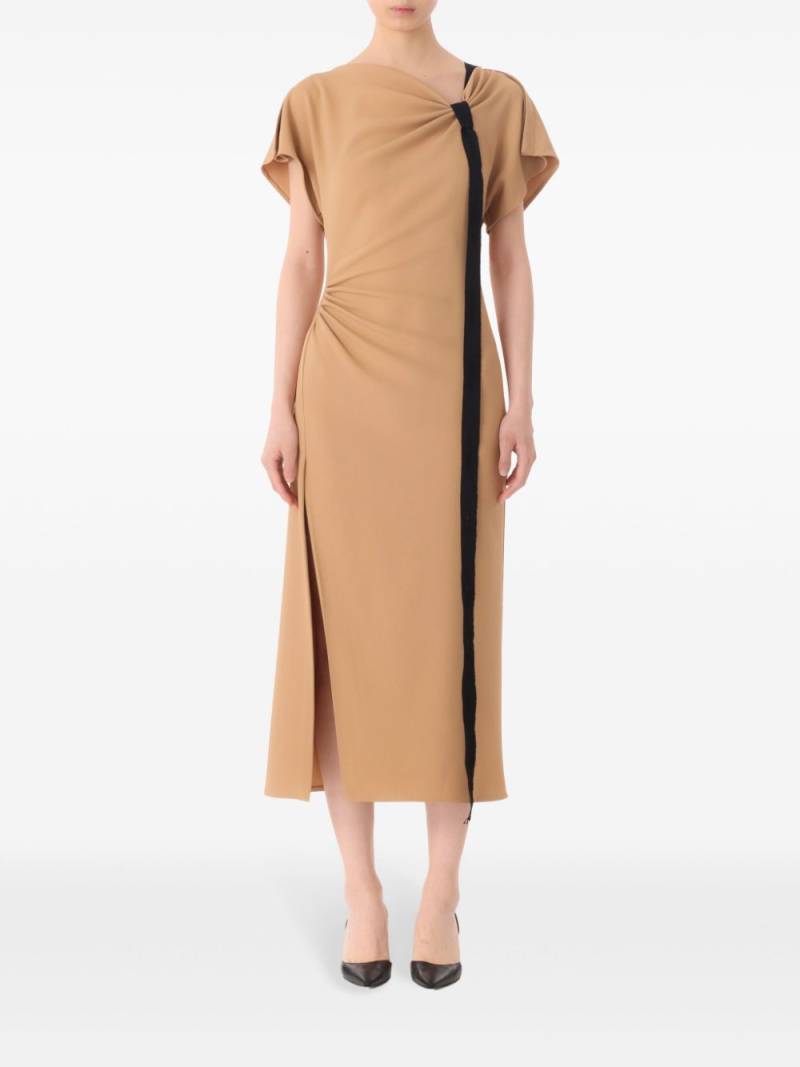 Jason Wu Collection knot-detail draped midi dress - Brown von Jason Wu Collection