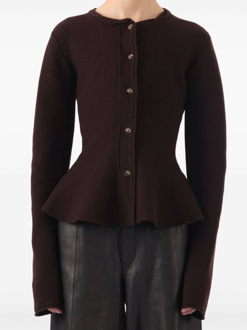 Jason Wu Collection peplum-hem wool cardigan - Brown von Jason Wu Collection