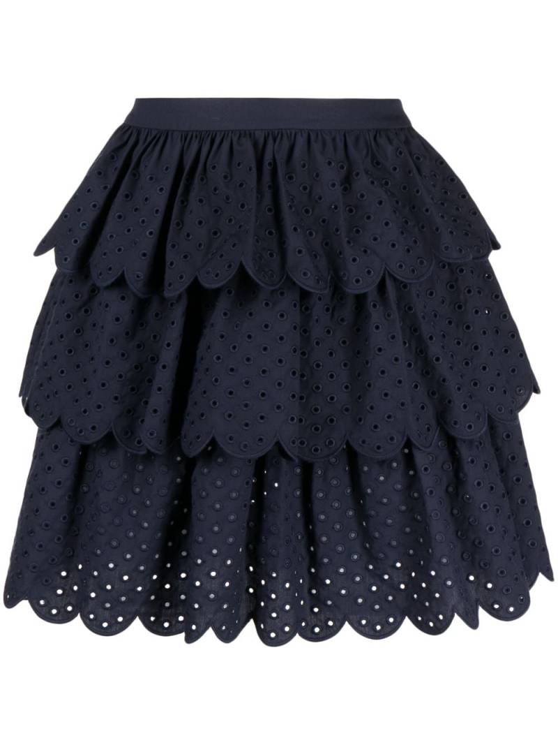 Jason Wu Scallop eyelet-embellished skirt - Blue von Jason Wu