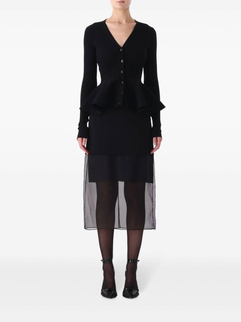 Jason Wu V-neck peplum cardigan - Black von Jason Wu