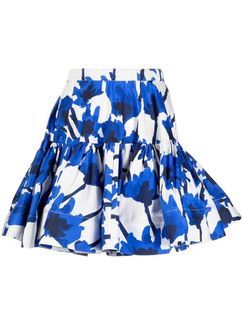 Jason Wu abstract-print ruched skirt - Blue von Jason Wu