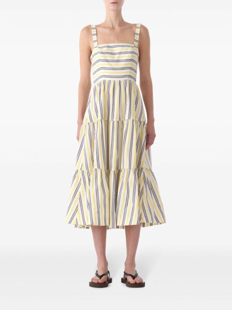 Jason Wu striped tiered midi dress - Neutrals von Jason Wu