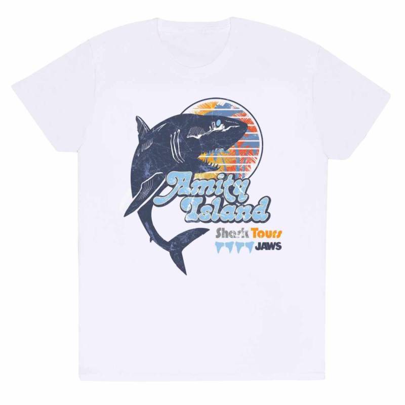 Jaws - Amity Island Tours TShirt, für Damen, Weiss, Größe L von Jaws