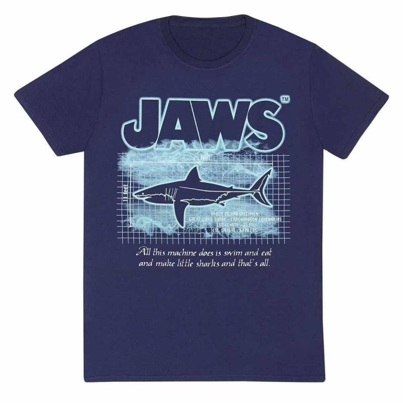 Jaws - Great White Info TShirt, für Damen, Marine, Größe M von Jaws