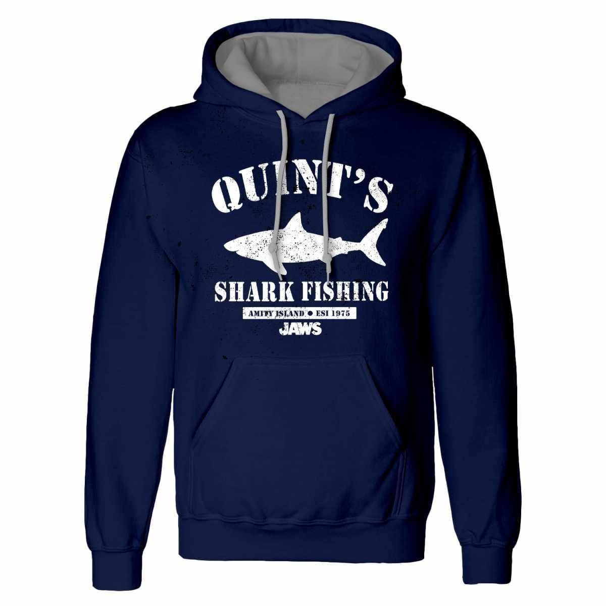 Quint's Shark Fishing Kapuzenpullover Damen Marine L von Jaws