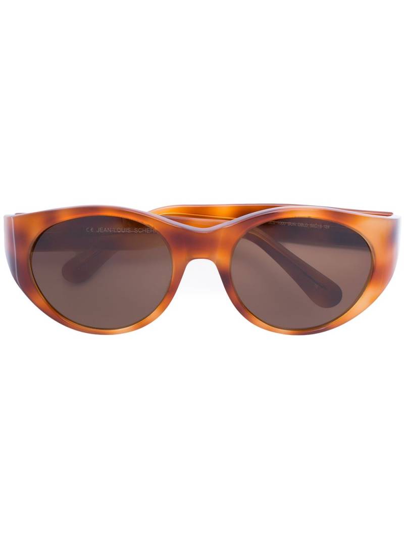 Jean Louis Scherrer Pre-Owned oval-frame tortoiseshell sunglasses - Brown von Jean Louis Scherrer Pre-Owned