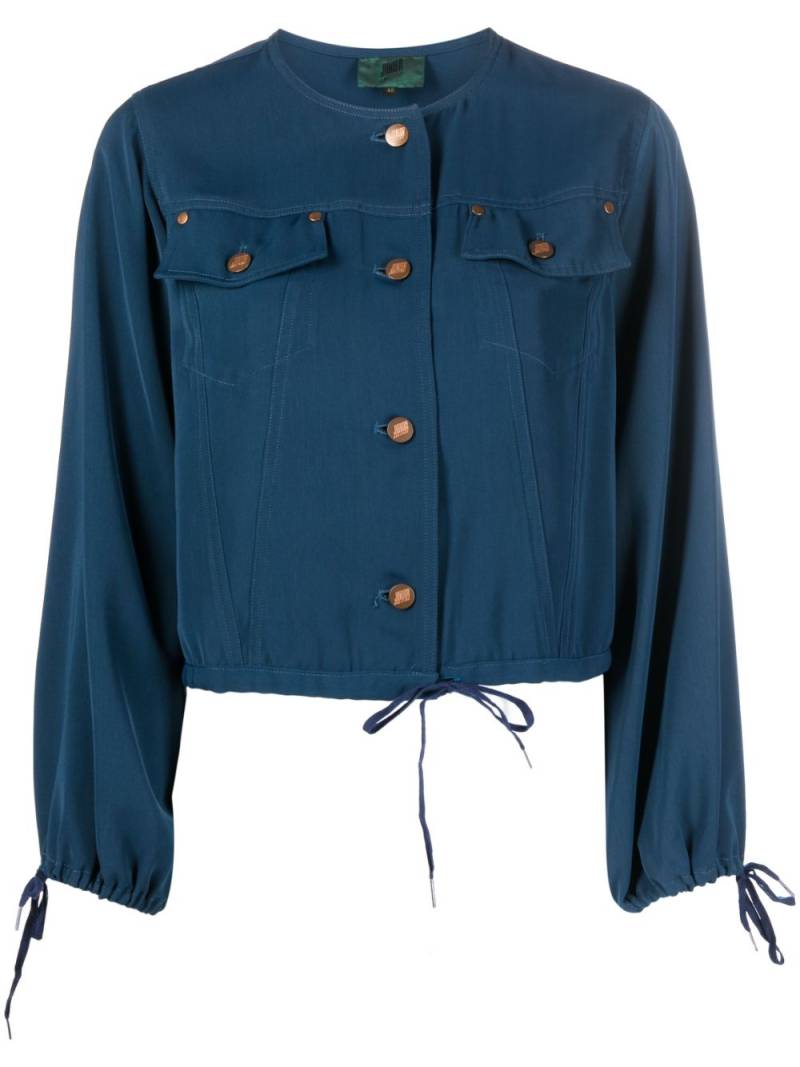 Jean Paul Gaultier Pre-Owned 1980s collarless buttoned blouse - Blue von Jean Paul Gaultier Pre-Owned