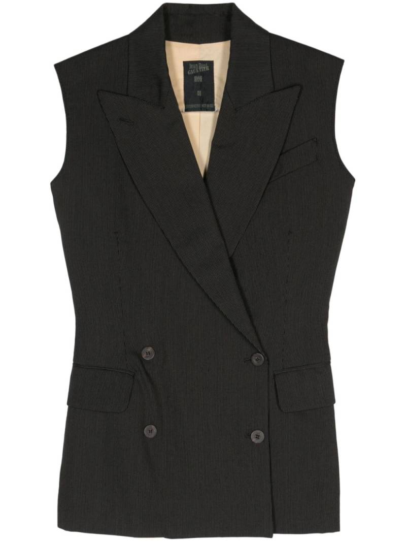 Jean Paul Gaultier Pre-Owned 1980s pinstriped double-breasted waistcoat - Brown von Jean Paul Gaultier Pre-Owned