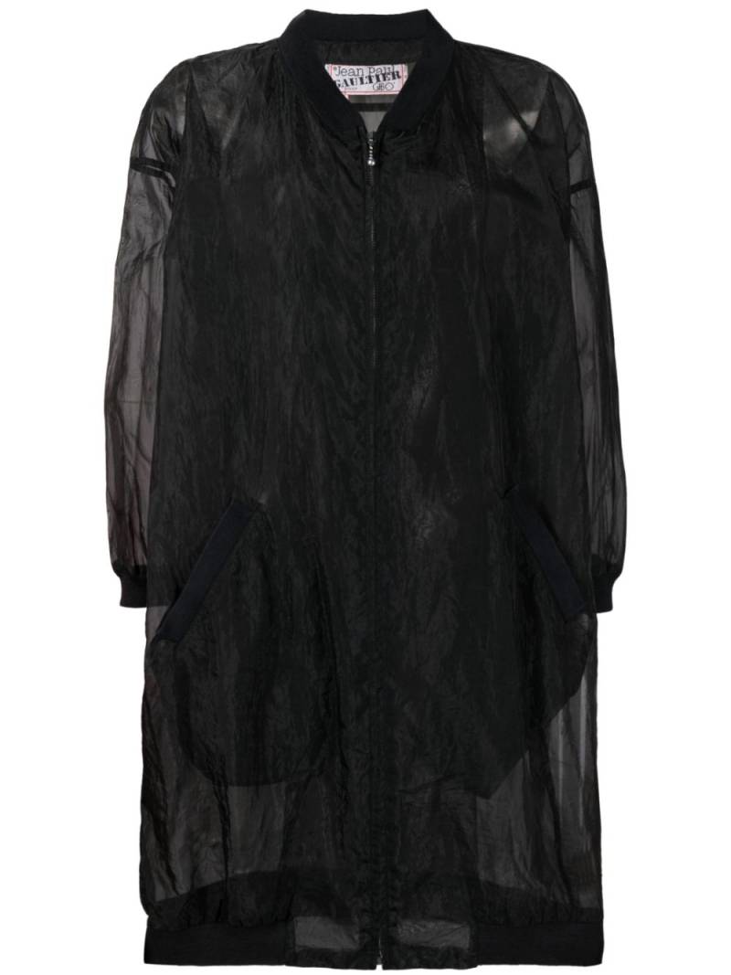 Jean Paul Gaultier Pre-Owned 1985 sheer zipped coat - Black von Jean Paul Gaultier Pre-Owned