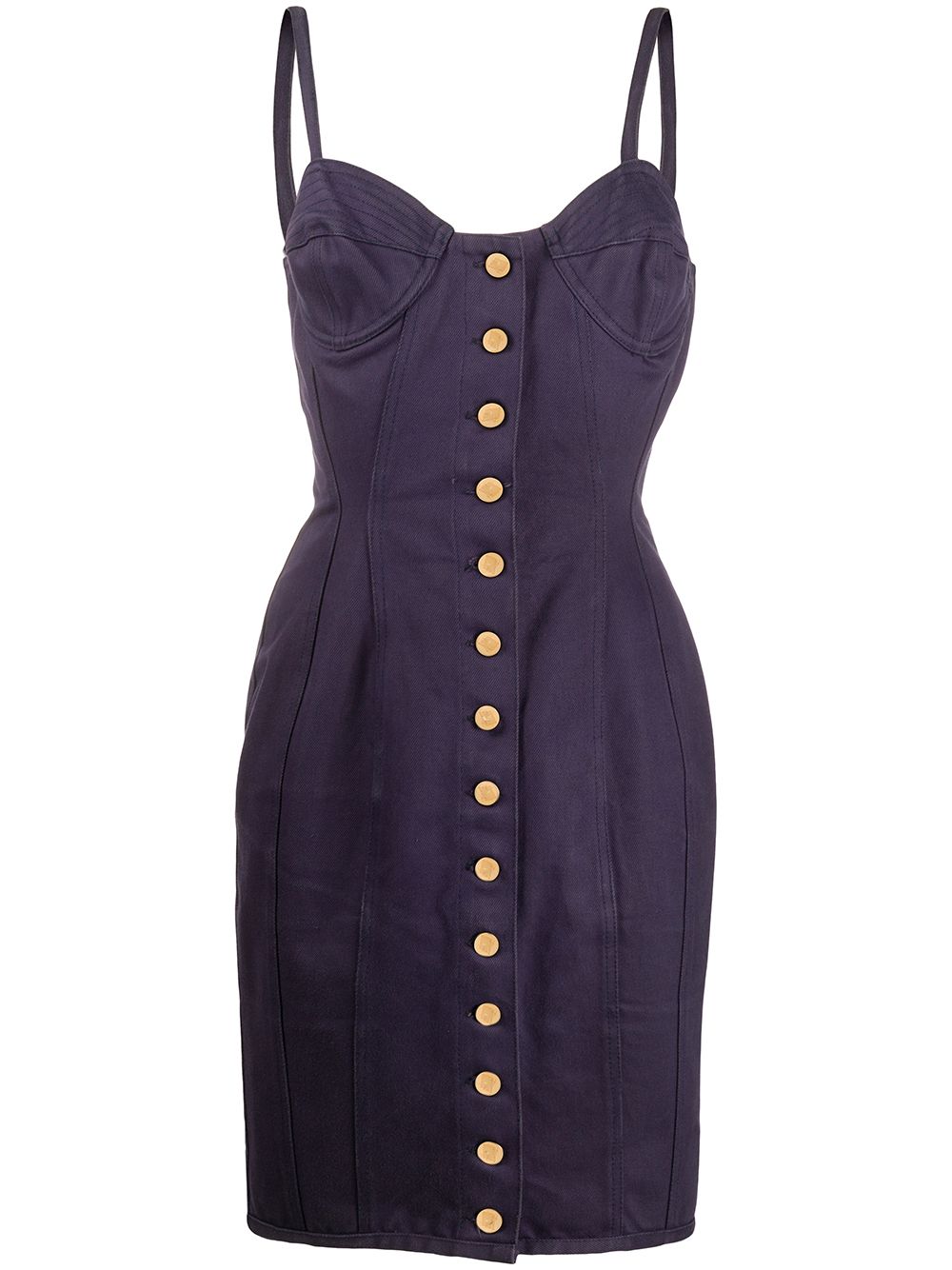 Jean Paul Gaultier Pre-Owned 1989 buttoned corset dress - Purple von Jean Paul Gaultier Pre-Owned