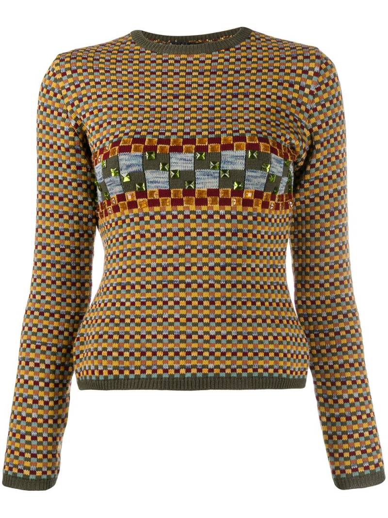 Jean Paul Gaultier Pre-Owned 1990's gem embroidered jumper - Yellow von Jean Paul Gaultier Pre-Owned