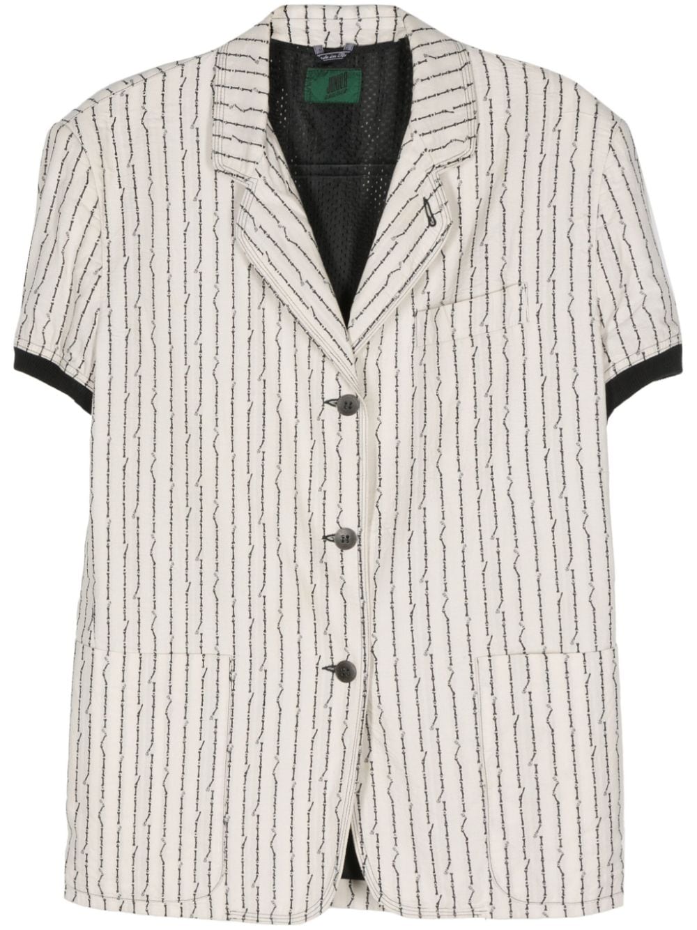 Jean Paul Gaultier Pre-Owned 1990s bone-motif striped jacket - Neutrals von Jean Paul Gaultier Pre-Owned