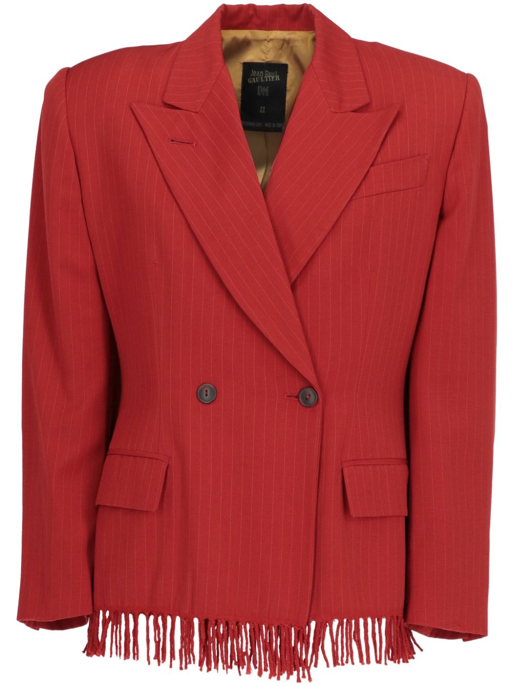 Jean Paul Gaultier Pre-Owned 1990s fringed blazer - Red von Jean Paul Gaultier Pre-Owned