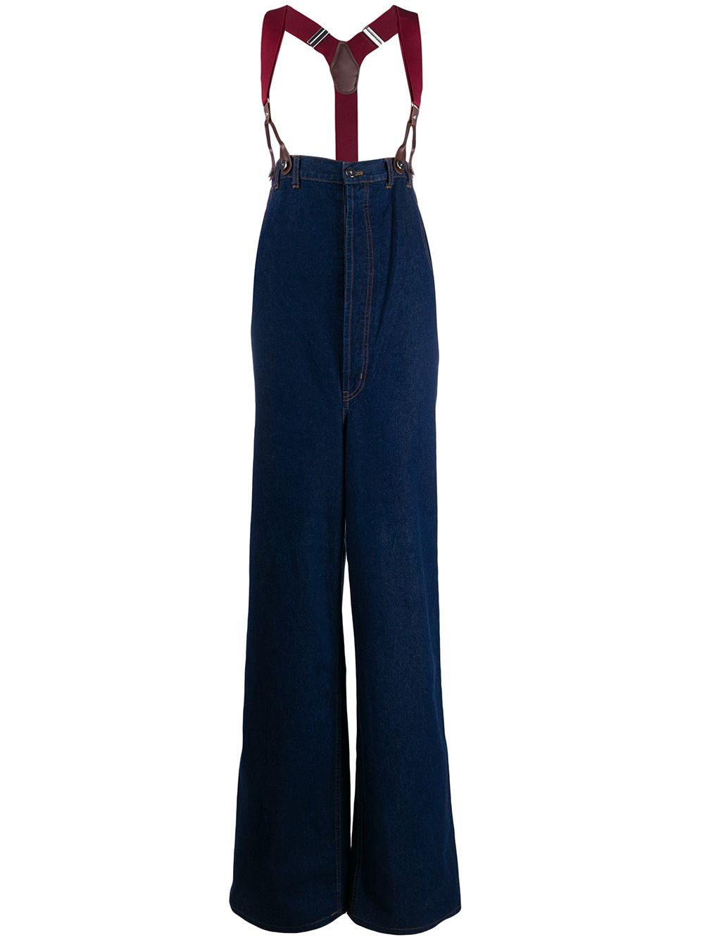 Jean Paul Gaultier Pre-Owned 1993 high rise suspender wide-legged jeans - Blue von Jean Paul Gaultier Pre-Owned