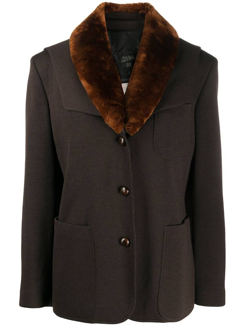 Jean Paul Gaultier Pre-Owned 1995 faux fur collar jacket - Brown von Jean Paul Gaultier Pre-Owned