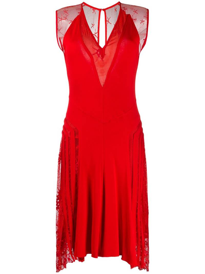 Jean Paul Gaultier Pre-Owned 2000 lace panel dress - Red von Jean Paul Gaultier Pre-Owned