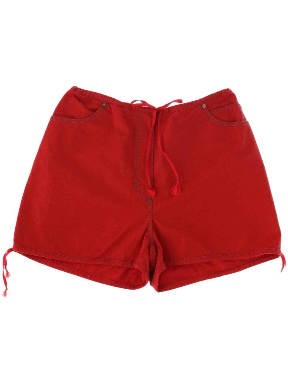 Jean Paul Gaultier Pre-Owned 2000s drawstring cotton shorts - Red von Jean Paul Gaultier Pre-Owned