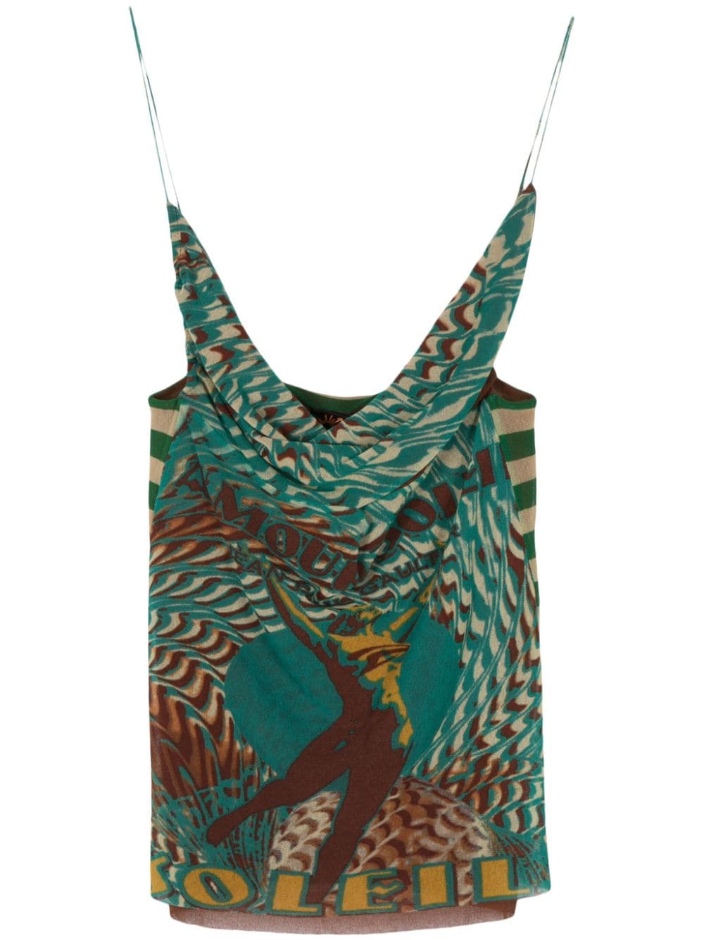 Jean Paul Gaultier Pre-Owned 2000s mix-print tank top - Green von Jean Paul Gaultier Pre-Owned