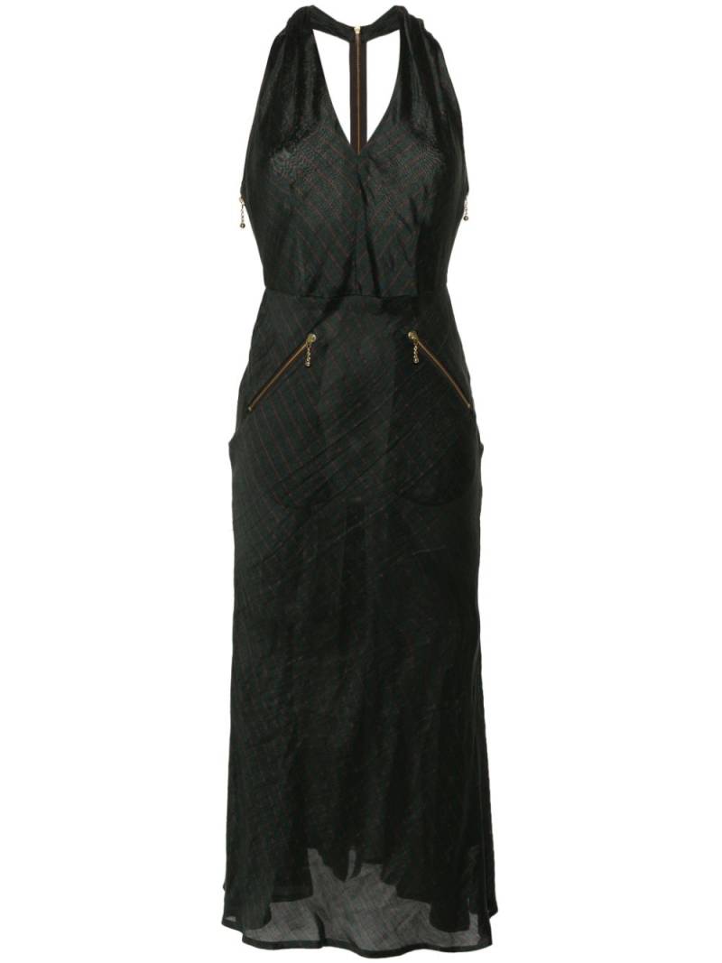 Jean Paul Gaultier Pre-Owned 2000s pinstripe halterneck midi dress - Green von Jean Paul Gaultier Pre-Owned