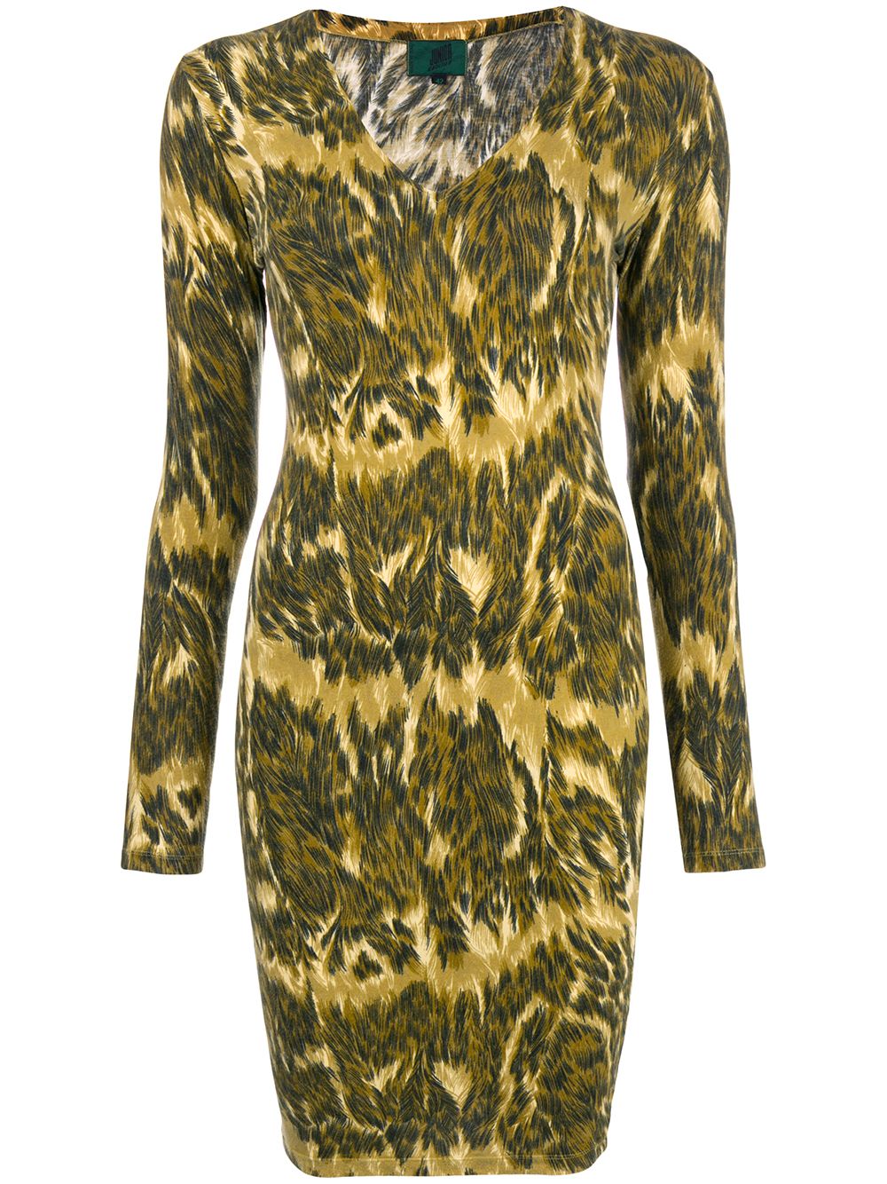 Jean Paul Gaultier Pre-Owned V-neck animal print dress - Green von Jean Paul Gaultier Pre-Owned