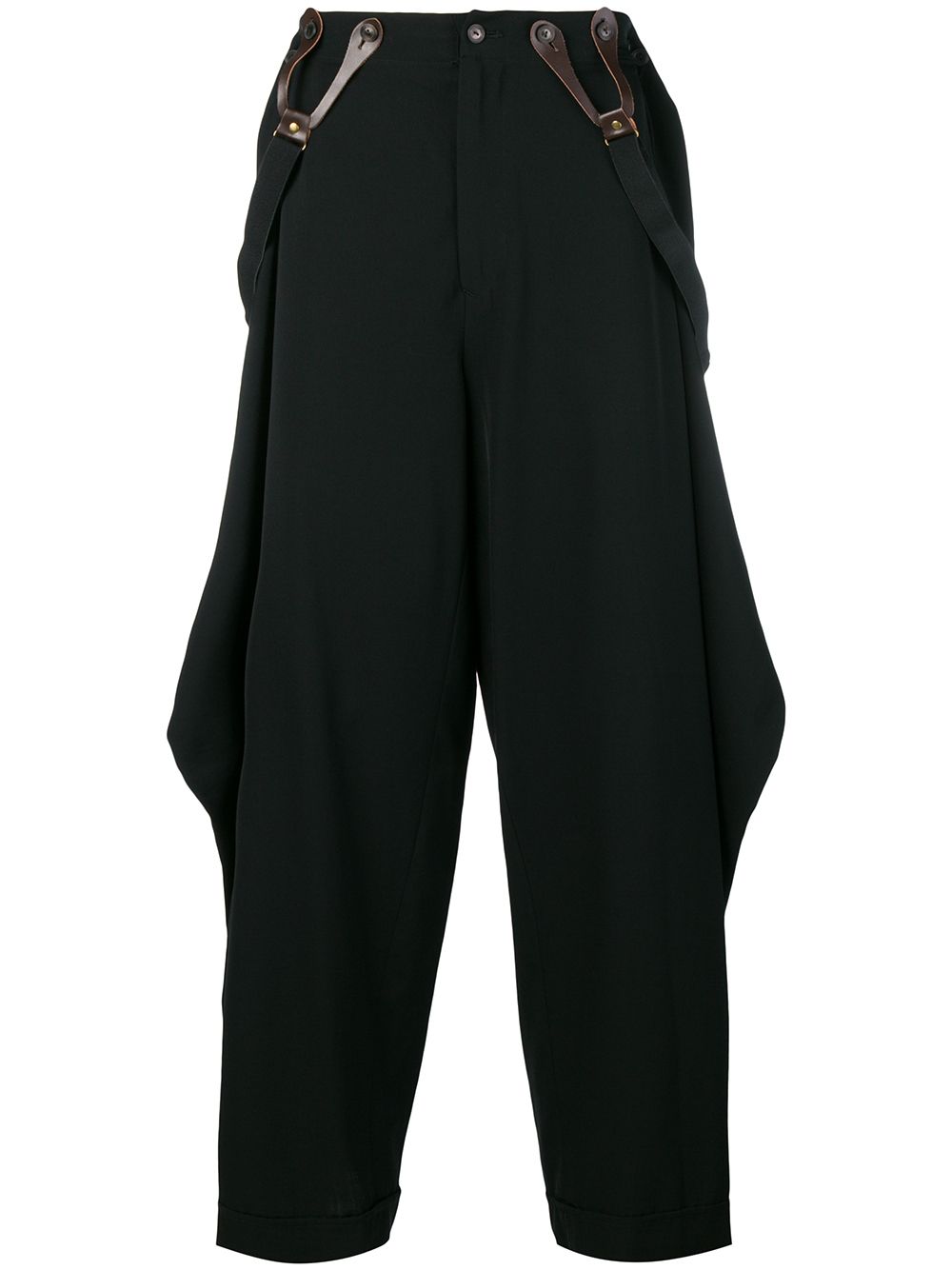 Jean Paul Gaultier Pre-Owned draped suspender trousers - Black von Jean Paul Gaultier Pre-Owned