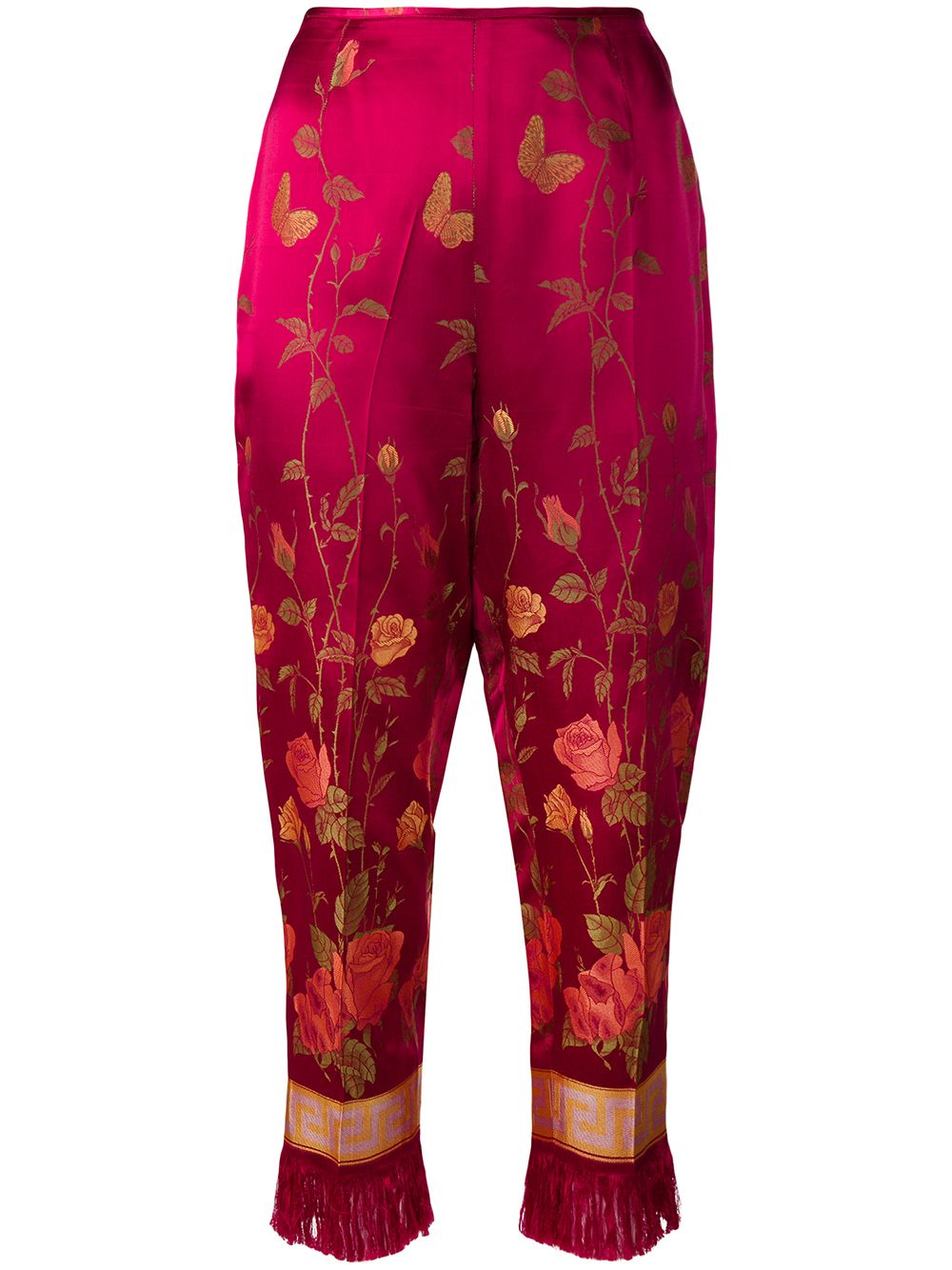 Jean Paul Gaultier Pre-Owned floral print cropped trousers - Red von Jean Paul Gaultier Pre-Owned