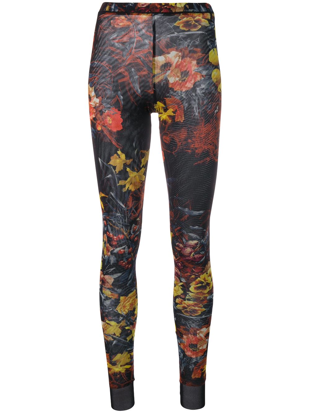 Jean Paul Gaultier Pre-Owned floral print leggings - Black von Jean Paul Gaultier Pre-Owned