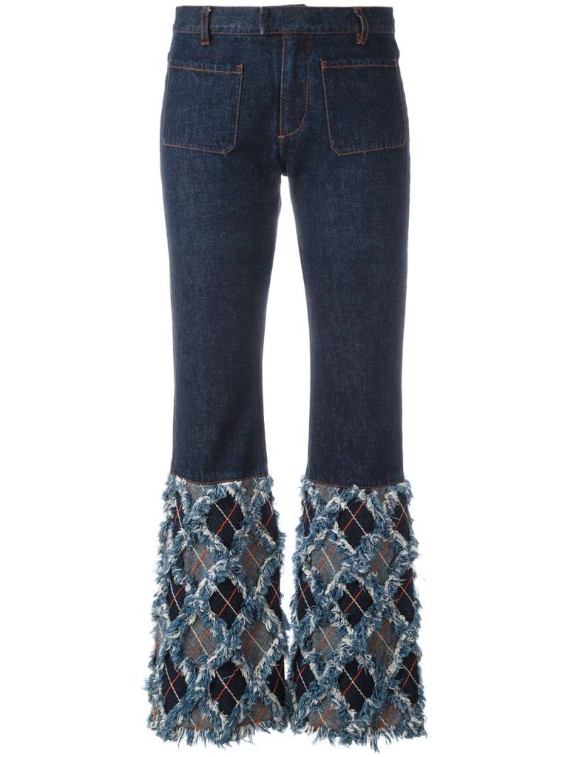 Jean Paul Gaultier Pre-Owned frayed bottom flare jeans - Blue von Jean Paul Gaultier Pre-Owned