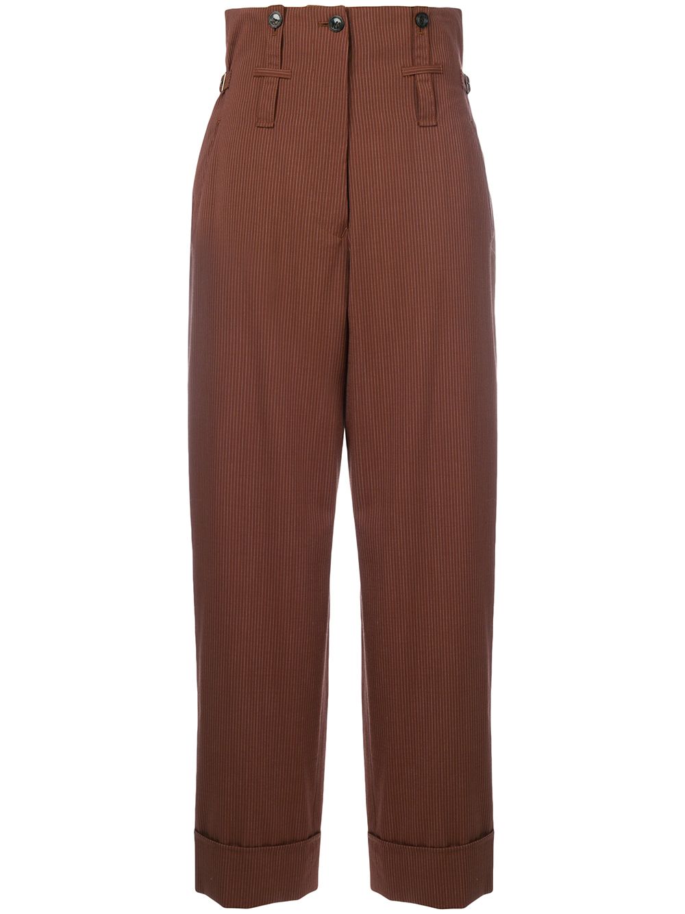 Jean Paul Gaultier Pre-Owned high waist striped trousers - Brown von Jean Paul Gaultier Pre-Owned