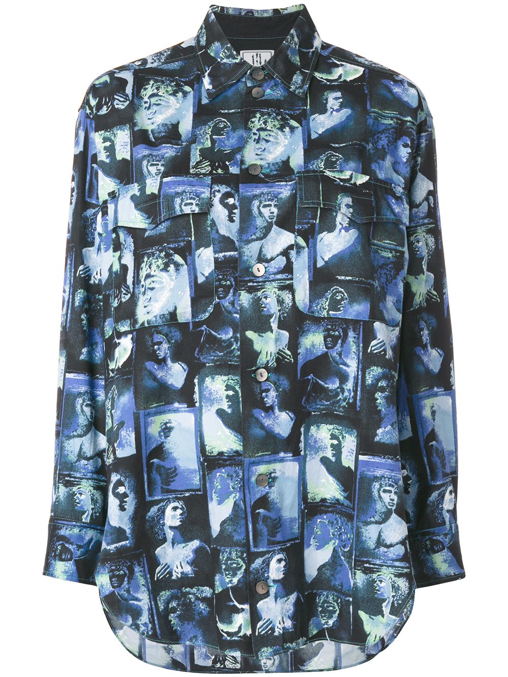 Jean Paul Gaultier Pre-Owned loose photo print shirt - Blue von Jean Paul Gaultier Pre-Owned