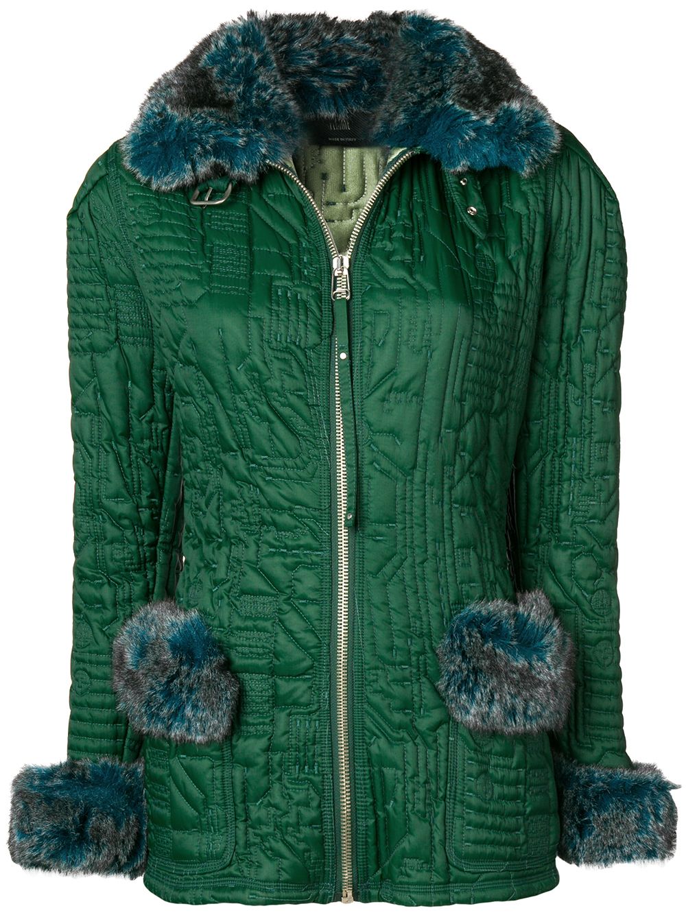 Jean Paul Gaultier Pre-Owned microship quilt fitted jacket - Green von Jean Paul Gaultier Pre-Owned