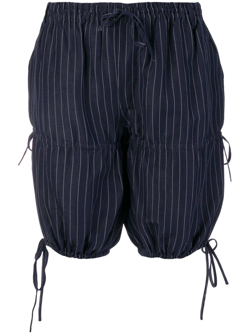 Jean Paul Gaultier Pre-Owned pinstripe gathered shorts - Blue von Jean Paul Gaultier Pre-Owned