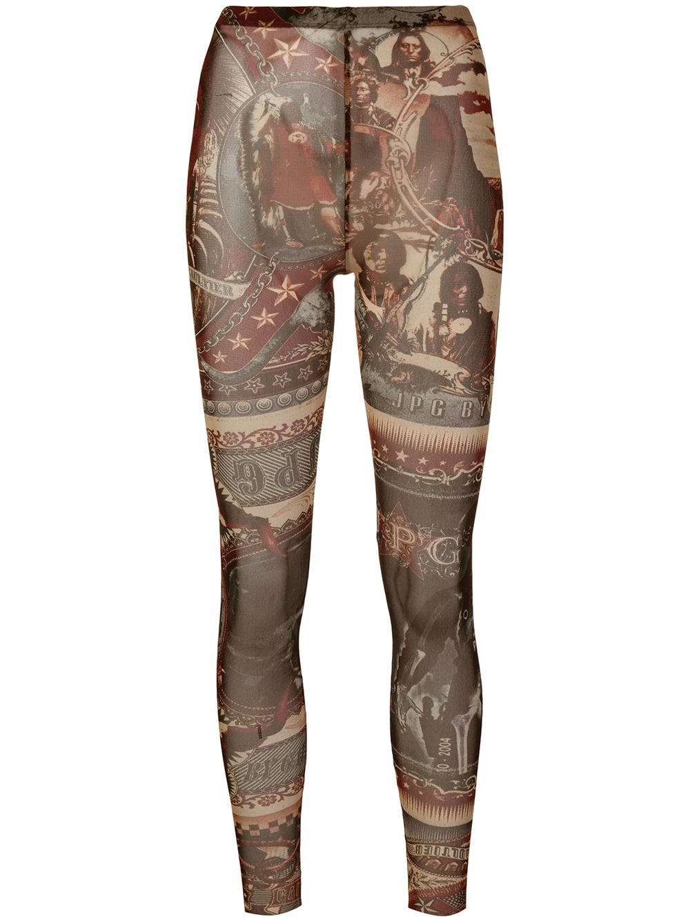 Jean Paul Gaultier Pre-Owned printed sheer fitted trousers - Multicolour von Jean Paul Gaultier Pre-Owned