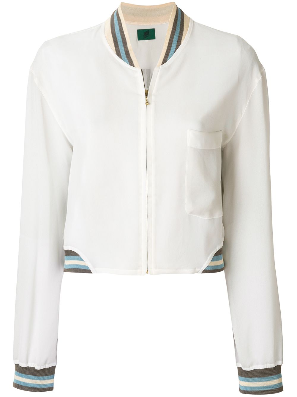 Jean Paul Gaultier Pre-Owned sheer bomber jacket - White von Jean Paul Gaultier Pre-Owned