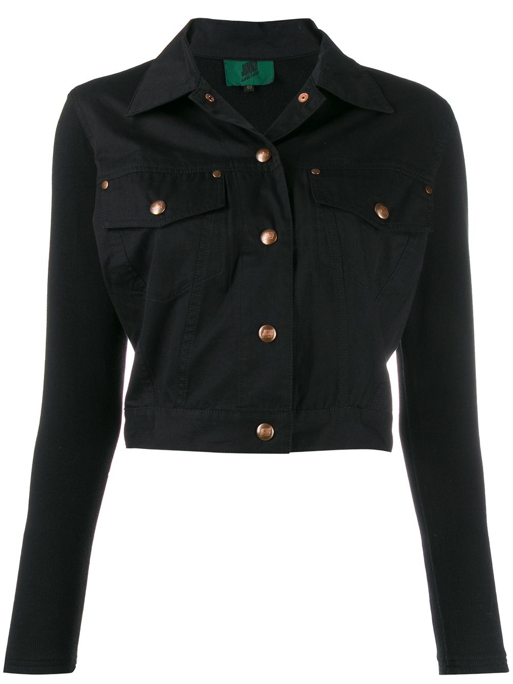 Jean Paul Gaultier Pre-Owned snap cropped jacket - Black