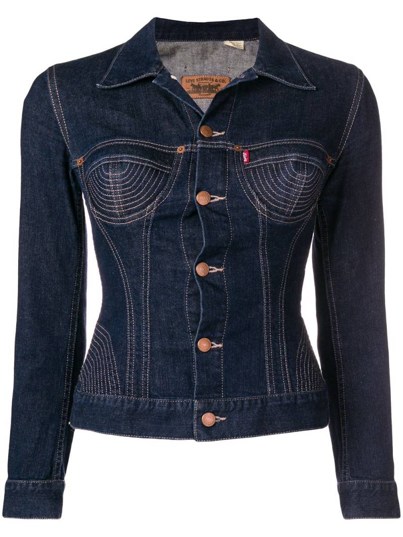 Jean Paul Gaultier Pre-Owned stitched detailing denim jacket - Blue von Jean Paul Gaultier Pre-Owned