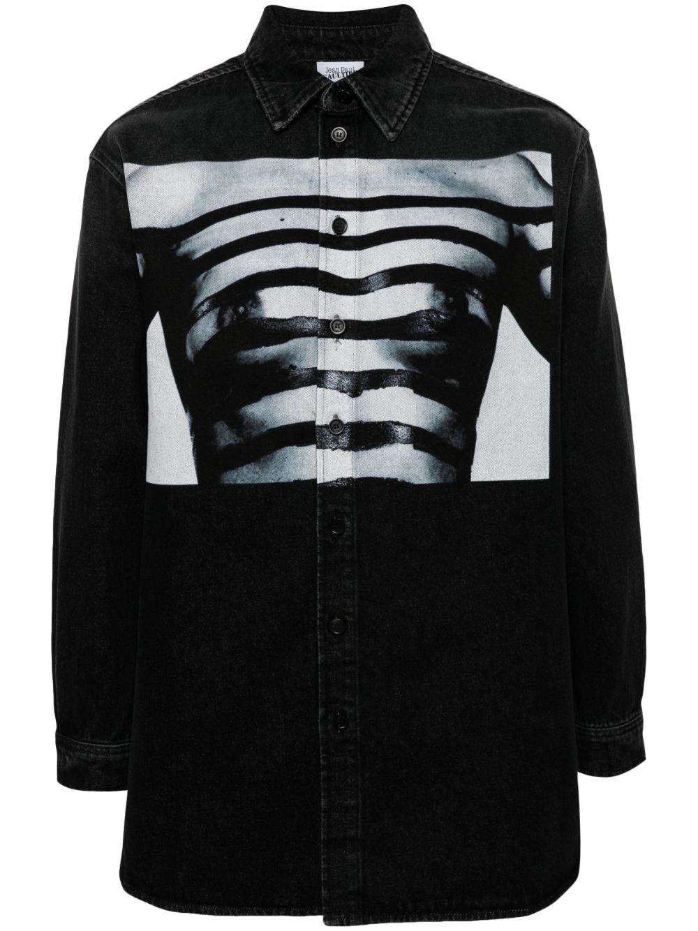 Jean Paul Gaultier Body Mariniere-print shirt - Black von Jean Paul Gaultier