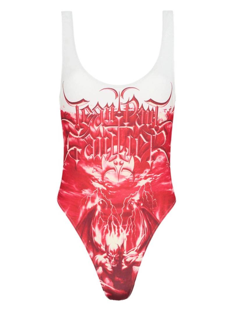 Jean Paul Gaultier Diablo abstract-print swimsuit - White von Jean Paul Gaultier