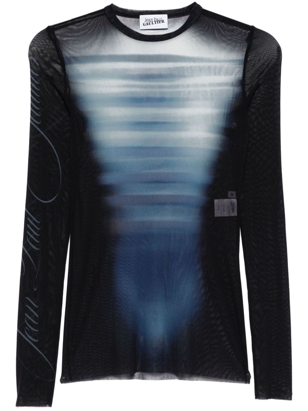 Jean Paul Gaultier Le Male-print mesh top - Blue von Jean Paul Gaultier