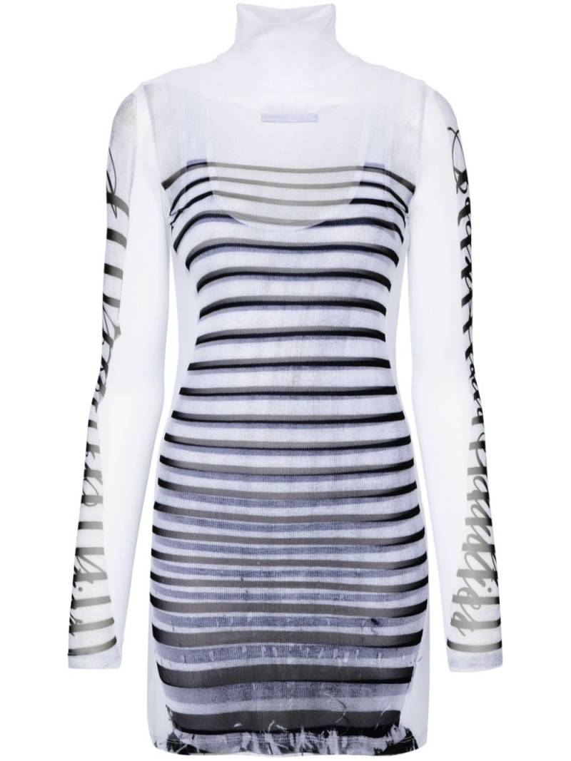 Jean Paul Gaultier Marinère mesh minidress - White von Jean Paul Gaultier